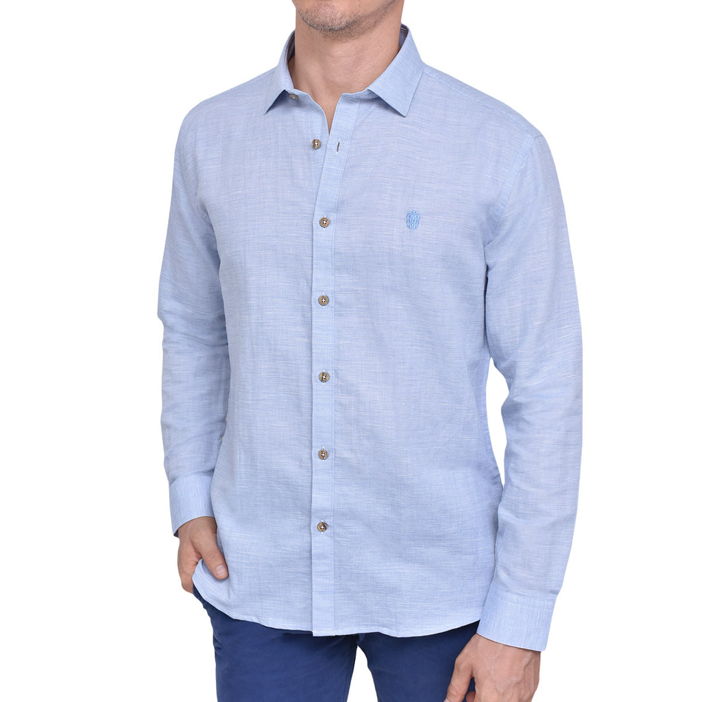 CAMISA LINO GARDA AZUL CLARO