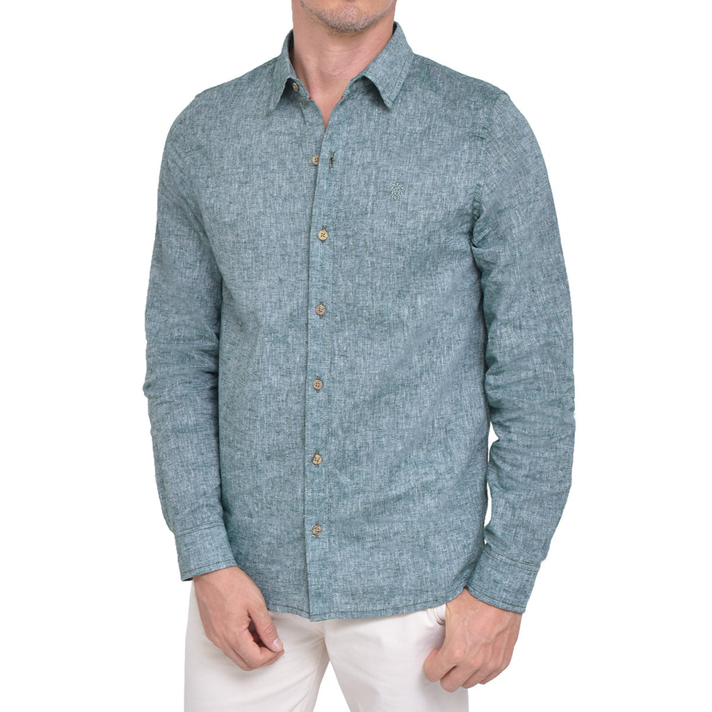 CAMISA LINO CAGLIARI OLIVA