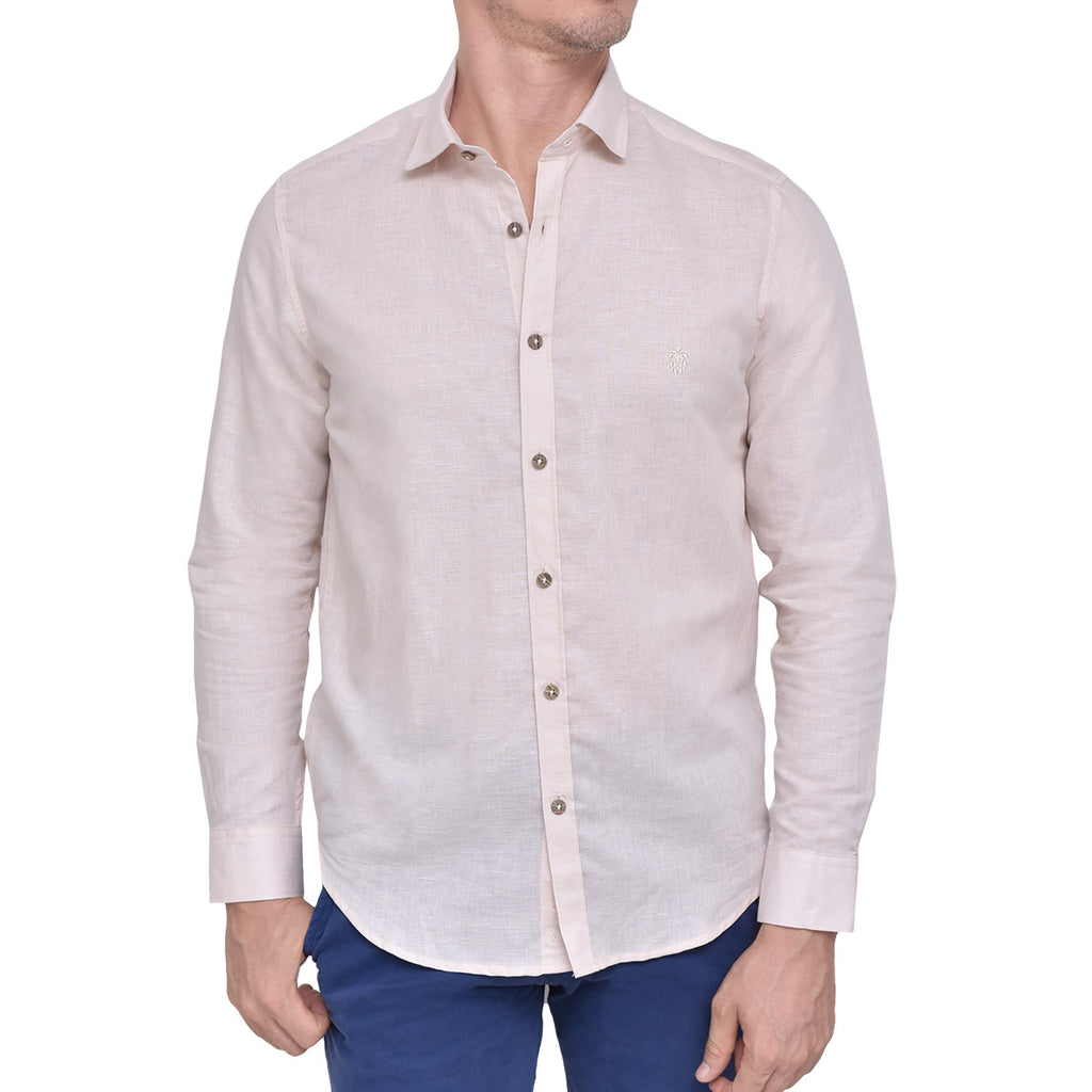 CAMISA LINO BASE BEIGE