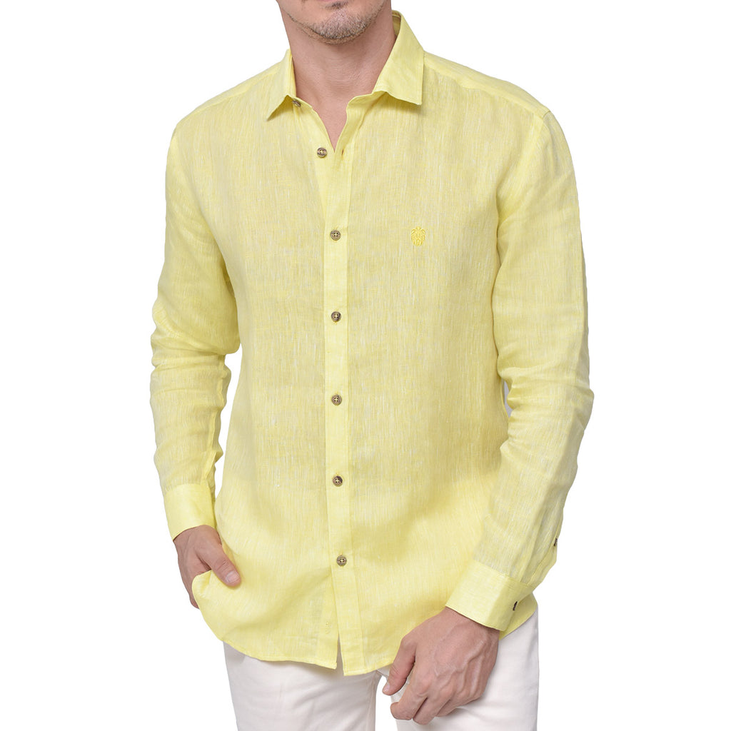 CAMISA LINO GARDA AMARILLO ACID