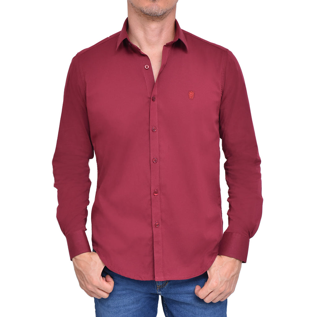 CAMISA POPELINE VINO