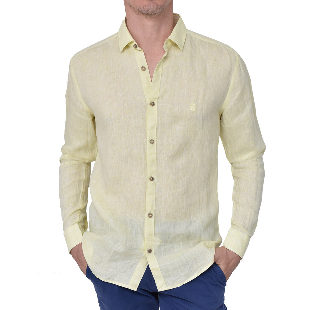 CAMISA LINO GARDA AMARILLO