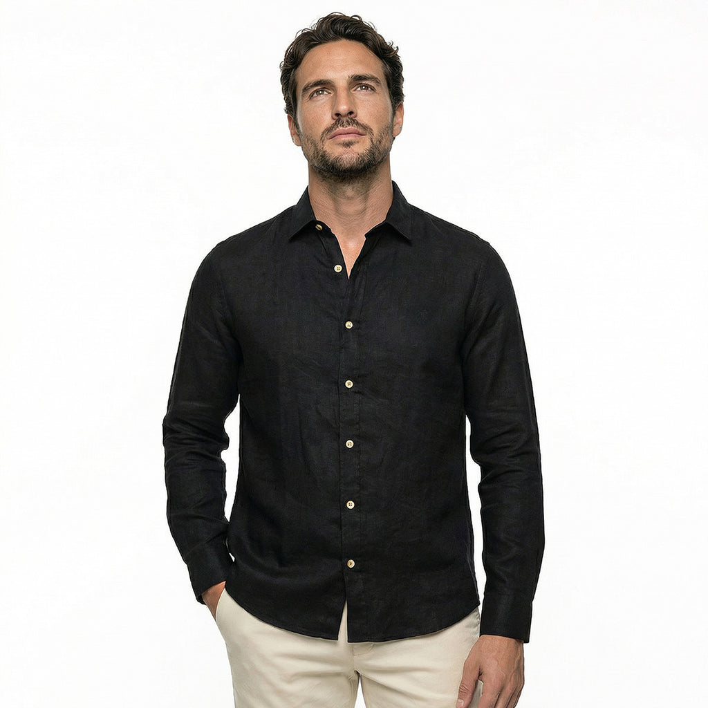 CAMISA LINO GARDA AZUL NOCHE