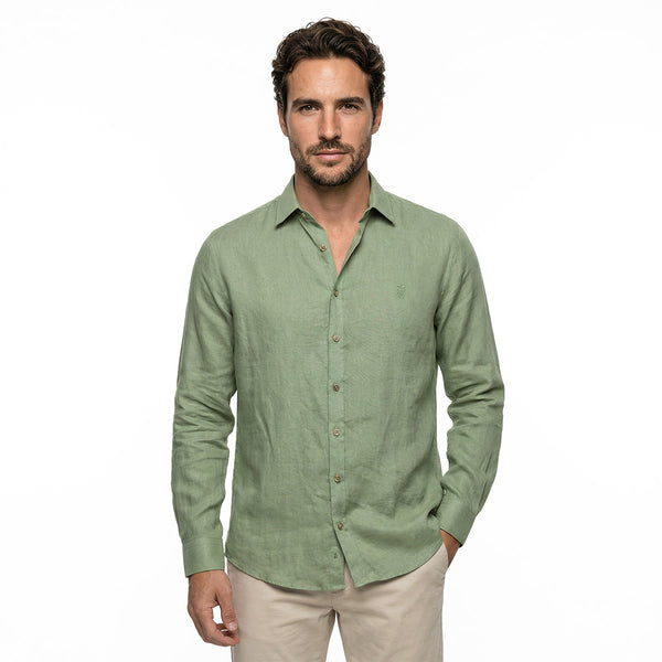 CAMISA LINO GARDA VERDE MILITAR