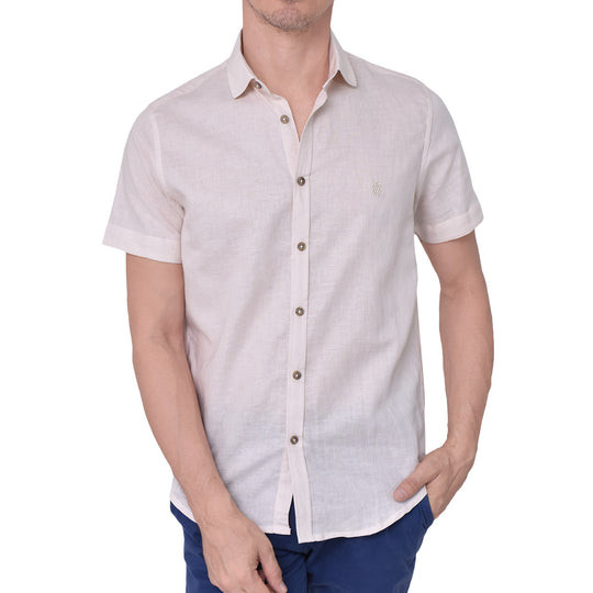 CAMISA MC LINO BIGGIO IVORY