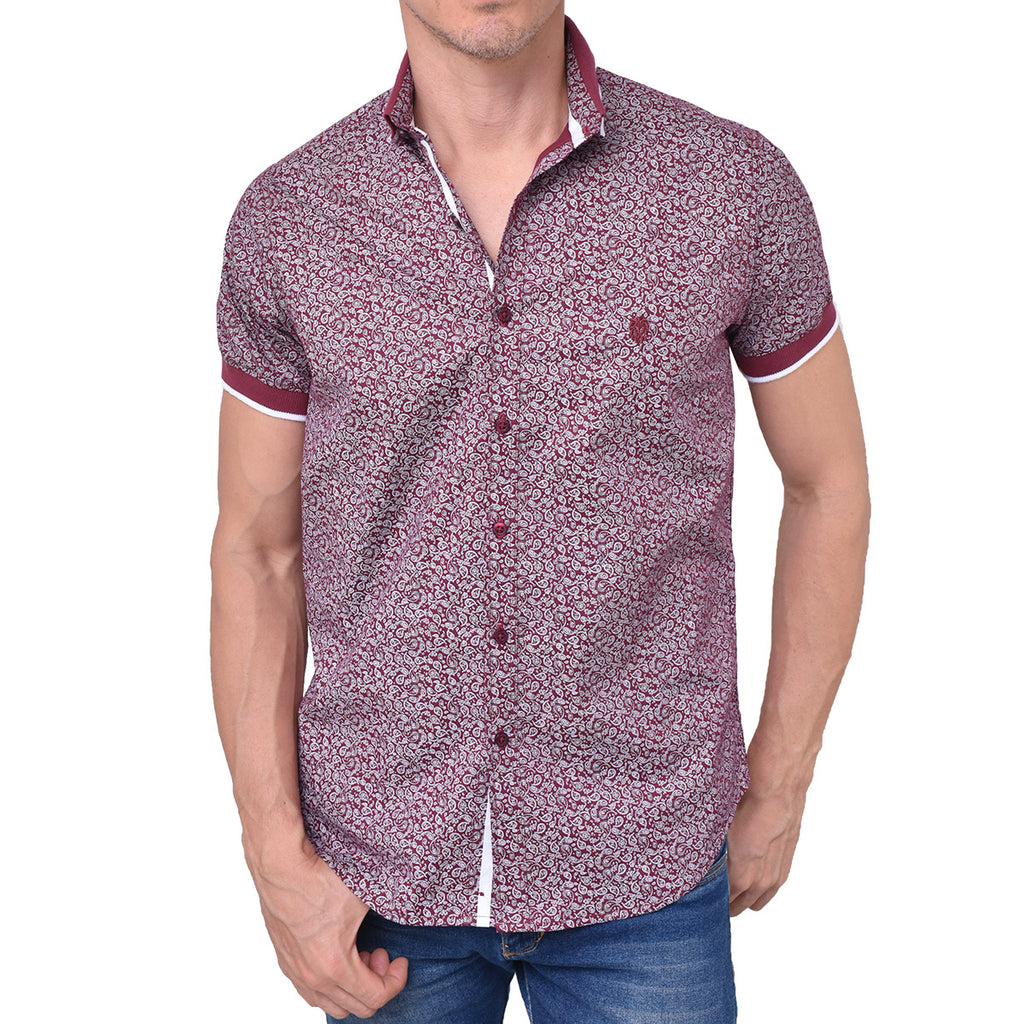 CAMISA RIB PAISLEY VINOTINTO