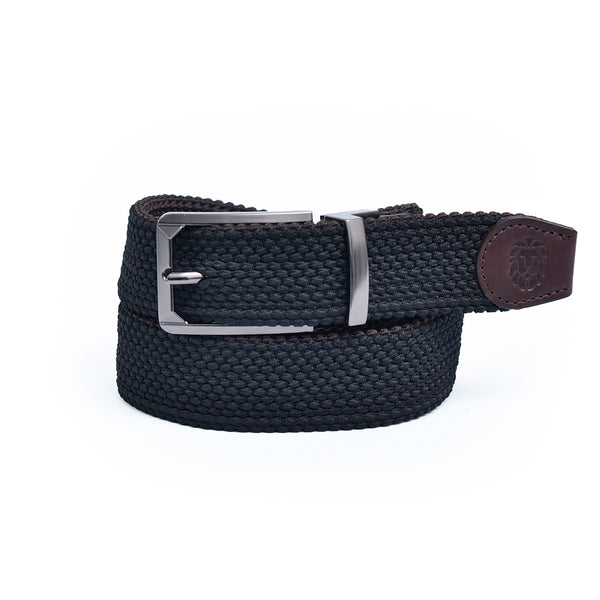 CINTURÓN ELÁSTICO NEGRO / CAFE