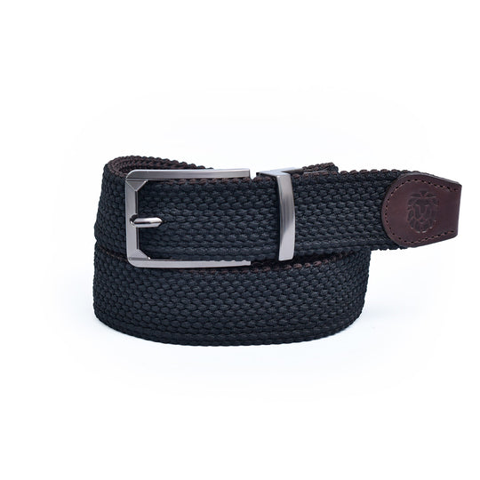 CINTURÓN ELÁSTICO NEGRO / CAFE