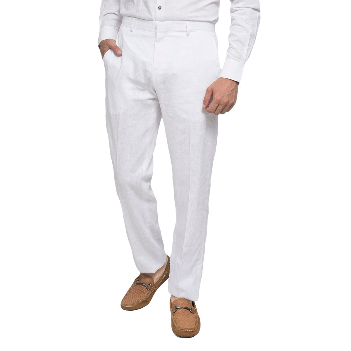 PANTALÓN LINO ESSENZIALE BLANCO