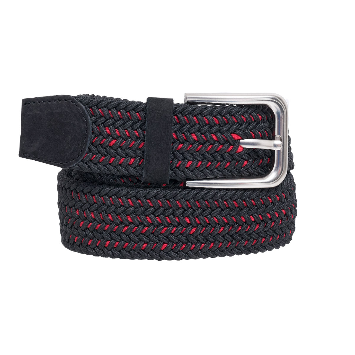 CINTURÓN ELÁSTICO NEGRO Y ROJO