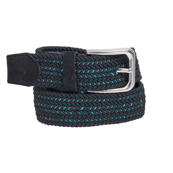 CINTURÓN ELÁSTICO NEGRO Y AZUL