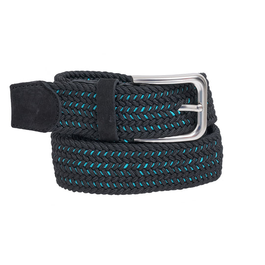 CINTURÓN ELÁSTICO NEGRO Y AZUL